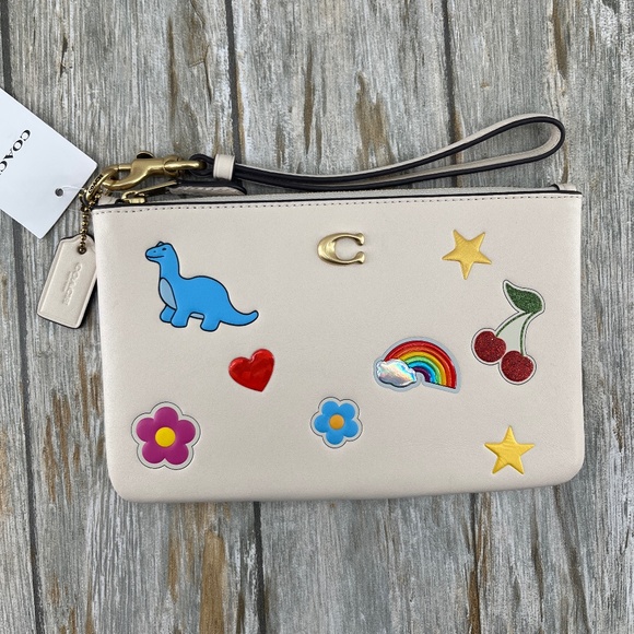 Coach Retail Sticker Print Essential Small Wristlet Wallet Bag Purse